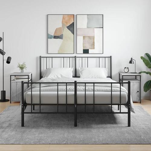 Sengeborde 2 stk. 40x42x62 cm konstrueret træ grå sonoma-eg