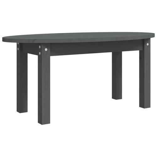 Sofabord 80x40x35 cm massivt fyrretræ grå