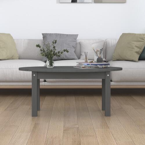 Sofabord 80x40x35 cm massivt fyrretræ grå