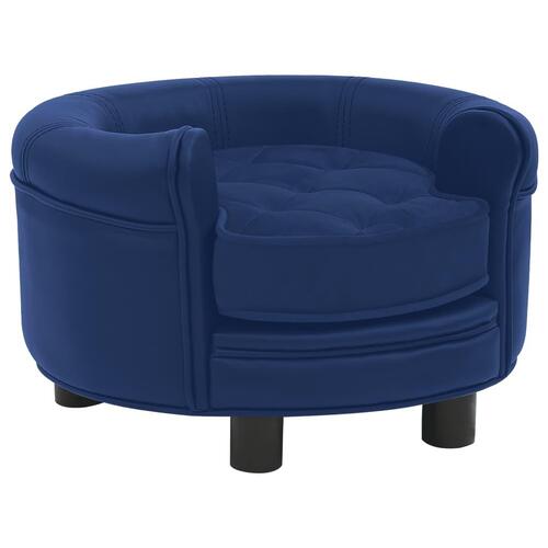 Hundesofa 48x48x32 cm plys og kunstlæder blå
