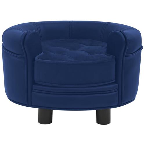 Hundesofa 48x48x32 cm plys og kunstlæder blå
