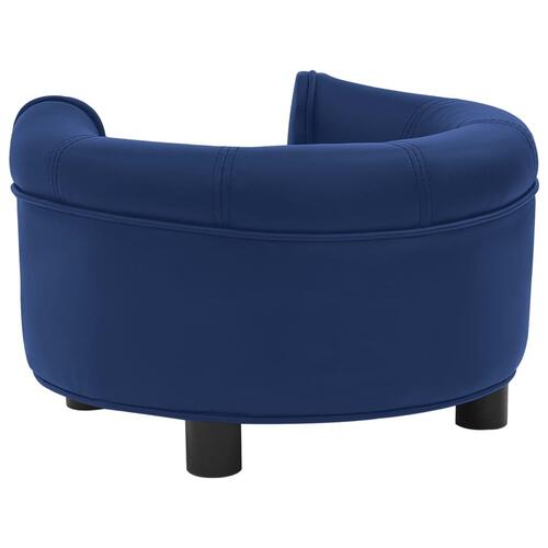 Hundesofa 48x48x32 cm plys og kunstlæder blå