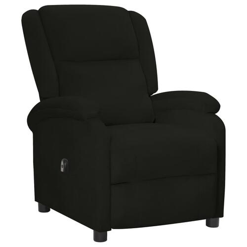 Eldrevet lænestol velour sort