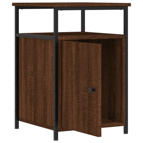 Sengeborde 2 stk. 40x42x60 cm konstrueret træ brunt egetræ