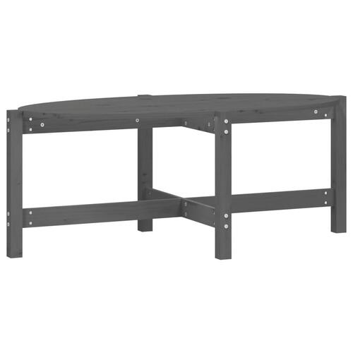Sofabord 118x63x45 cm massivt fyrretræ grå