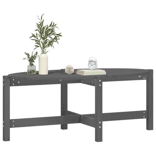 Sofabord 118x63x45 cm massivt fyrretræ grå