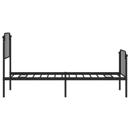 Sengeramme med sengegavl og fodgærde 75x190 cm metal sort