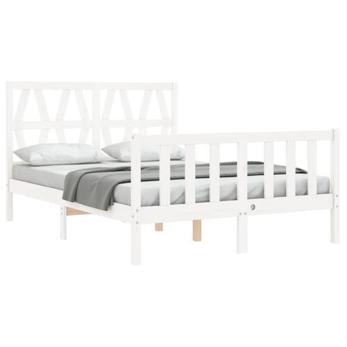 Sengeramme uden madras 140x200 cm massivt fyrretræ hvid