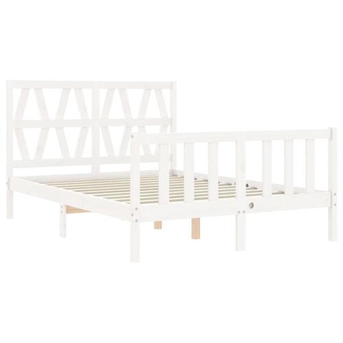 Sengeramme uden madras 140x200 cm massivt fyrretræ hvid