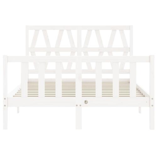 Sengeramme uden madras 140x200 cm massivt fyrretræ hvid