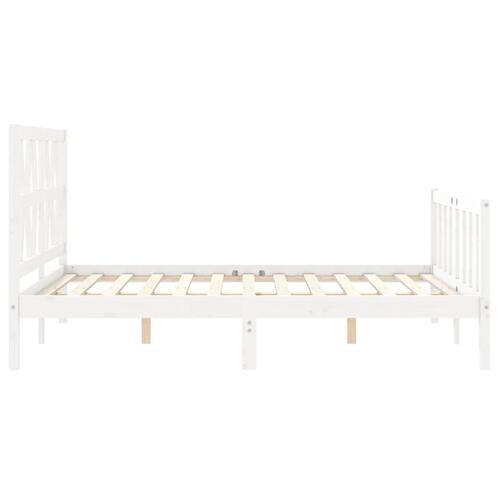 Sengeramme uden madras 140x200 cm massivt fyrretræ hvid