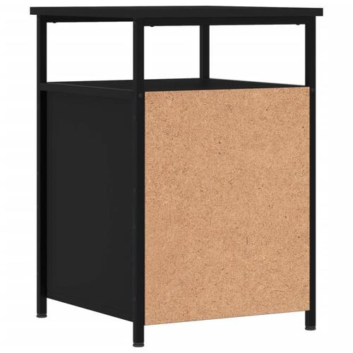 Sengeborde 2 stk. 40x42x60 cm konstrueret træ sort