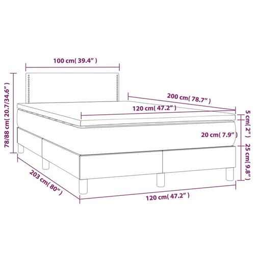 Kontinentalseng med LED-lys 120x200 cm stof sort