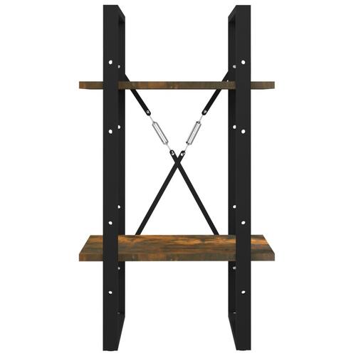 Bogreol m. 2 hylder 40x30x70 cm konstrueret træ røget egetræ