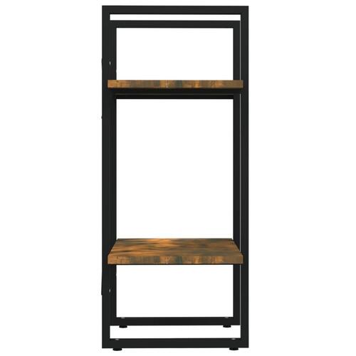 Bogreol m. 2 hylder 40x30x70 cm konstrueret træ røget egetræ