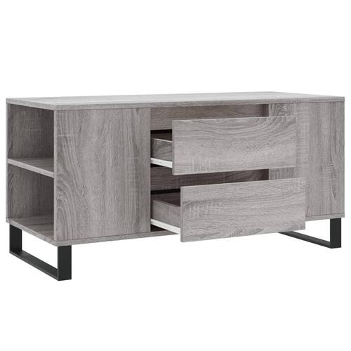 Sofabord 102x44,5x50 cm konstrueret træ grå sonoma-eg