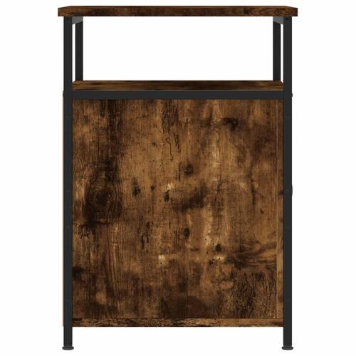 Sengeborde 2 stk. 40x42x60 cm konstrueret træ røget egetræ