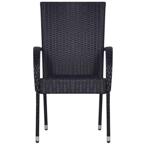 Stabelbare havestole 2 stk. polyrattan sort