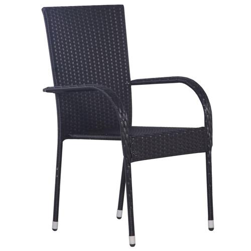 Stabelbare havestole 2 stk. polyrattan sort
