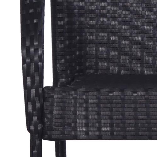 Stabelbare havestole 2 stk. polyrattan sort
