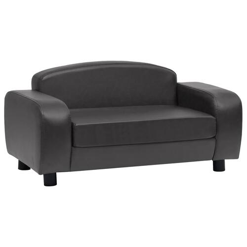 Hundesofa 80x50x40 cm kunstlæder mørkegrå