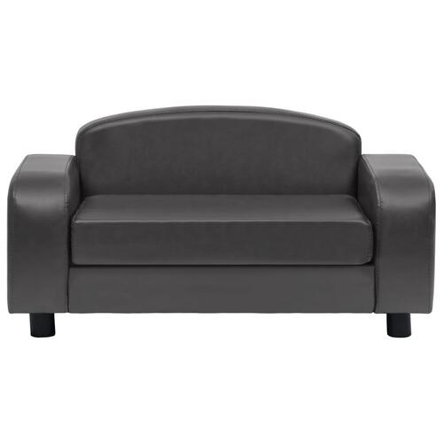 Hundesofa 80x50x40 cm kunstlæder mørkegrå