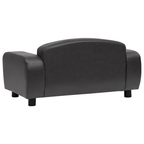 Hundesofa 80x50x40 cm kunstlæder mørkegrå