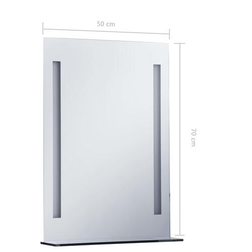 LED-badeværelsesspejl med hylde 50x70 cm