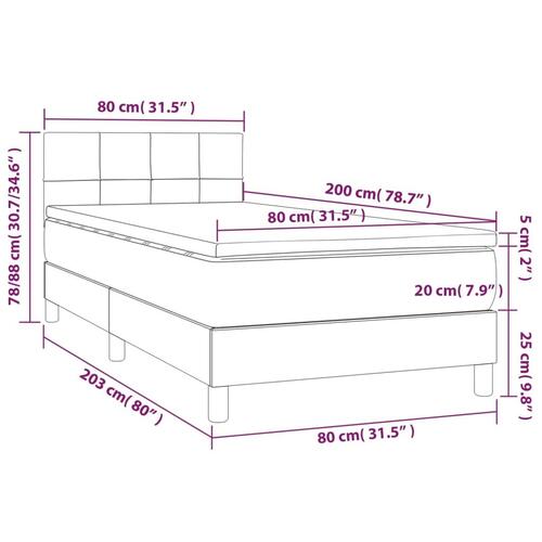 Kontinentalseng med LED-lys 80x200 cm stof mørkegrå