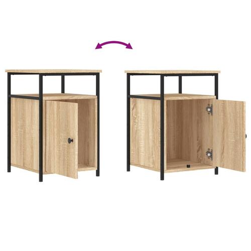 Sengeborde 2 stk. 40x42x60 cm konstrueret træ sonoma-eg