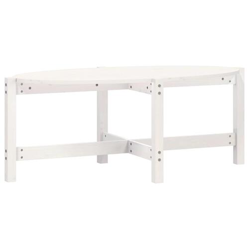 Sofabord 118x63x45 cm massivt fyrretræ hvid