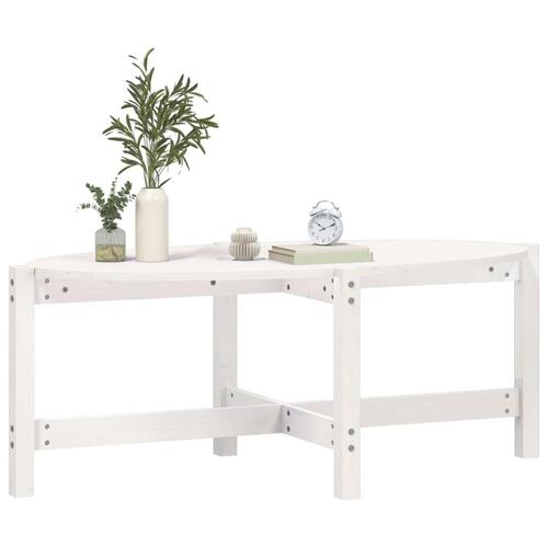 Sofabord 118x63x45 cm massivt fyrretræ hvid