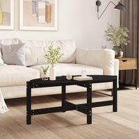 Sofabord 118x63x45 cm massivt fyrretræ sort