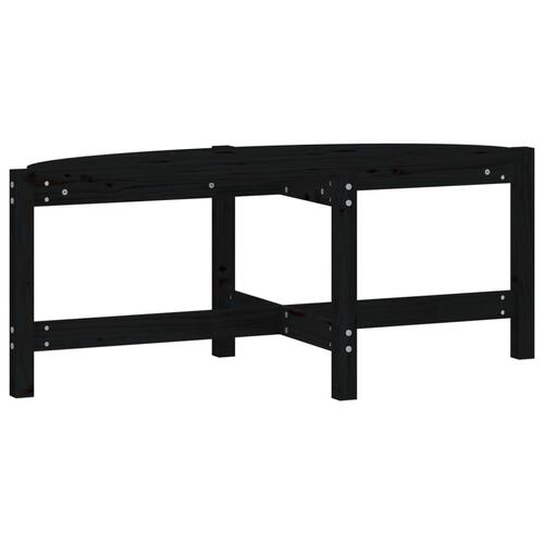 Sofabord 118x63x45 cm massivt fyrretræ sort