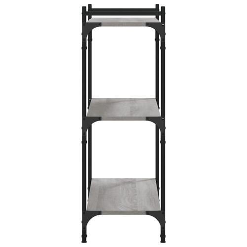 Bogreol 3 hylder 80x30x86 cm konstrueret træ grå sonoma-eg