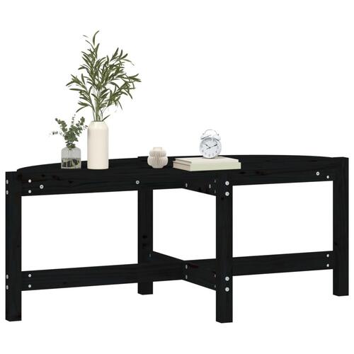 Sofabord 118x63x45 cm massivt fyrretræ sort