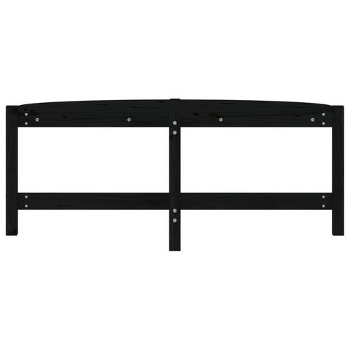 Sofabord 118x63x45 cm massivt fyrretræ sort