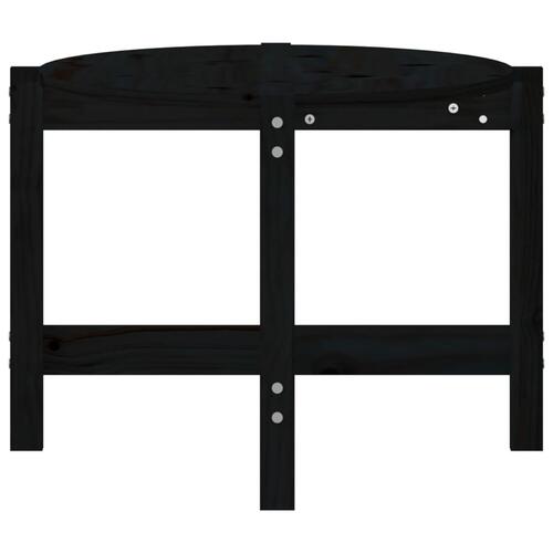 Sofabord 118x63x45 cm massivt fyrretræ sort