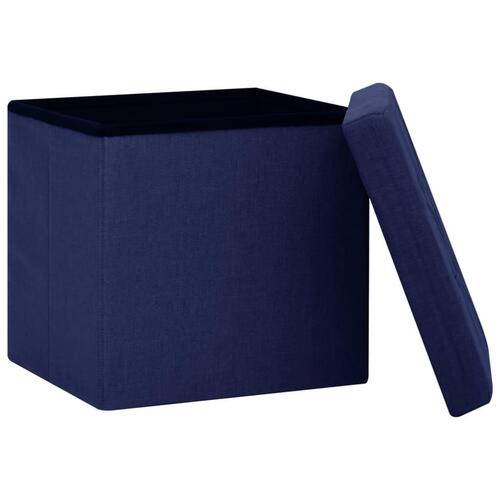 Foldbar puf kunstlærred blå