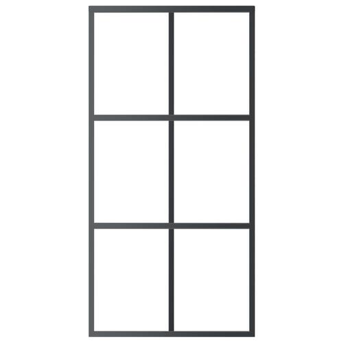 Skydedør m. monteringssæt 102x205 cm sikkerhedsglas og aluminium