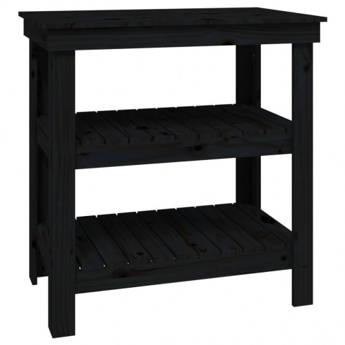 Arbejdsbord i massivt fyrretræ - 78,5×50×80 cm, sort