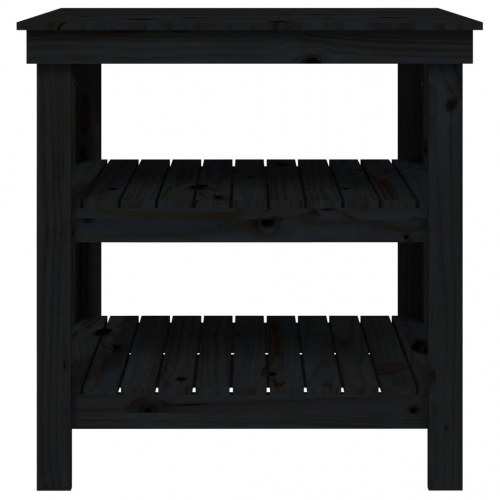 Arbejdsbord i massivt fyrretræ - 78,5×50×80 cm, sort