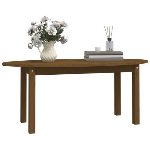 Sofabord 110x55x45 cm massivt fyrretræ gyldenbrun