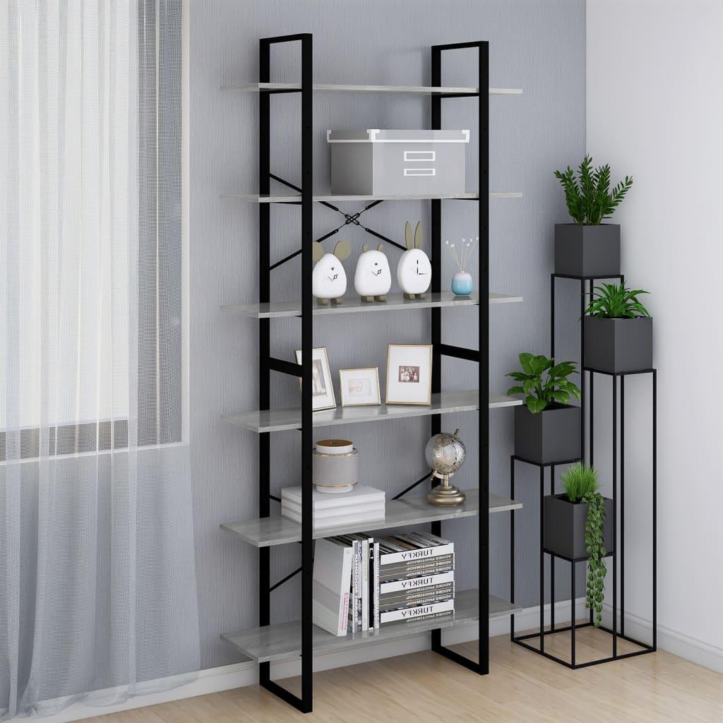 Reol 100x30x210 cm konstrueret træ grå sonoma-eg