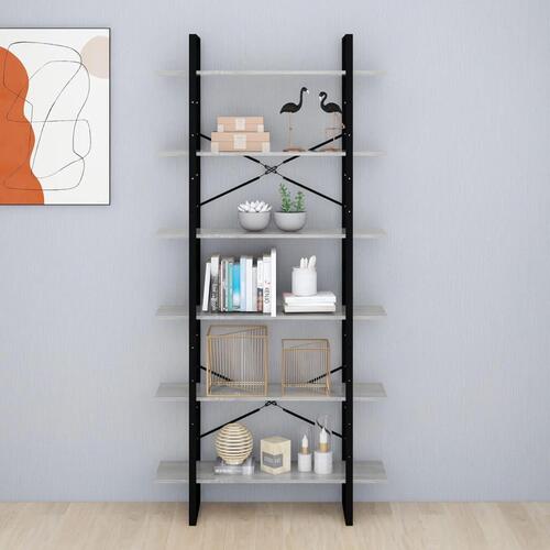 Reol 100x30x210 cm konstrueret træ grå sonoma-eg