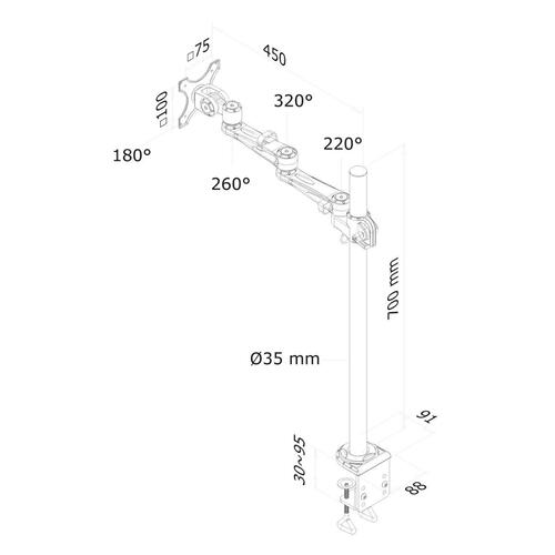 Skærmholder Neomounts FPMA-D935POLE70 10" 30"