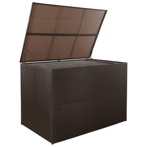 Udendørs opbevaringskasse 150x100x100 cm polyrattan brun
