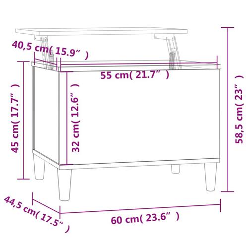 Sofabord 60x44,5x45 cm konstrueret træ sort