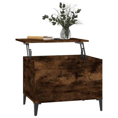 Sofabord 60x44,5x45 cm konstrueret træ røget egetræsfarve