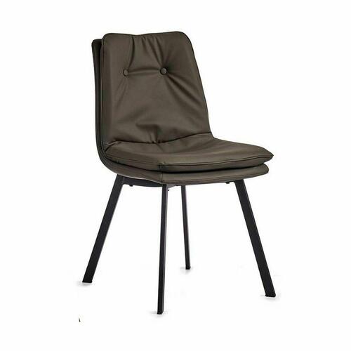 Lænestol Knaps Sort Grå Stål 62 x 85 x 47 cm (2 enheder)